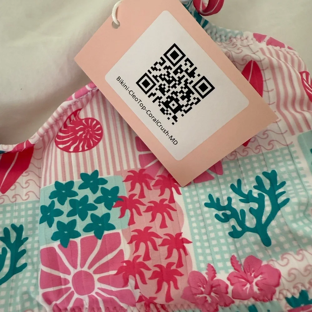 Pink and Blue Patterned Bikini Set - Picture 3 of 5